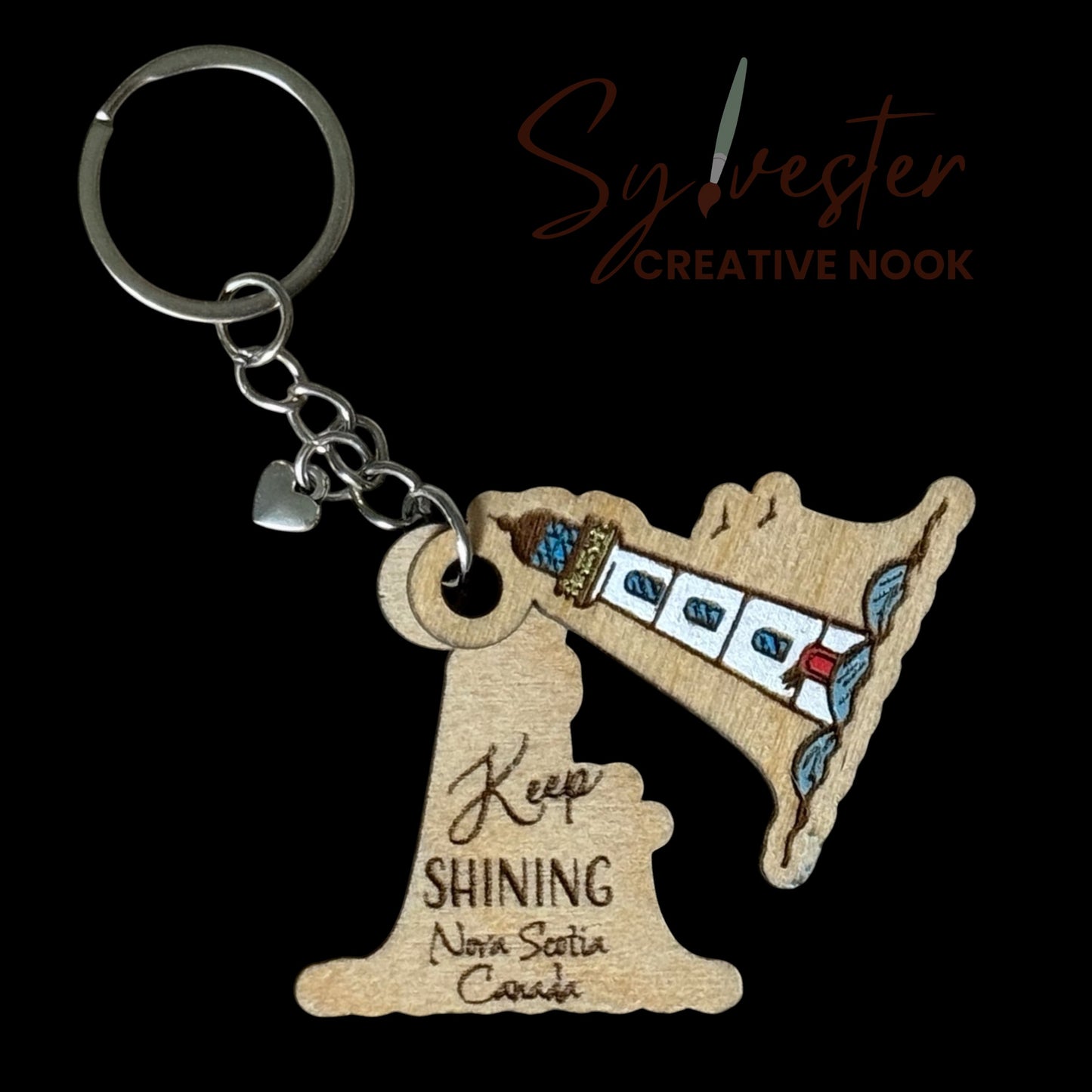 Hand painted wood keychains (multiple designs to chose from)