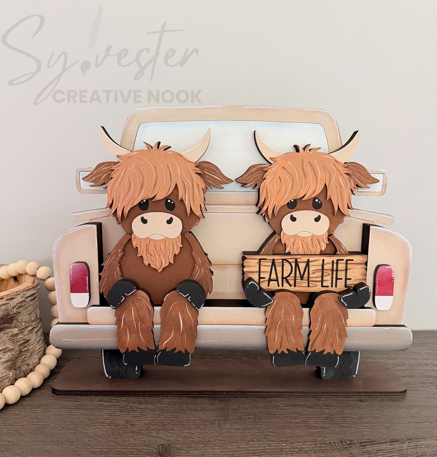 Hand Painted Farm Truck Shelf Sitter For Hanging Shelf Sitters / Nova Scotia Made