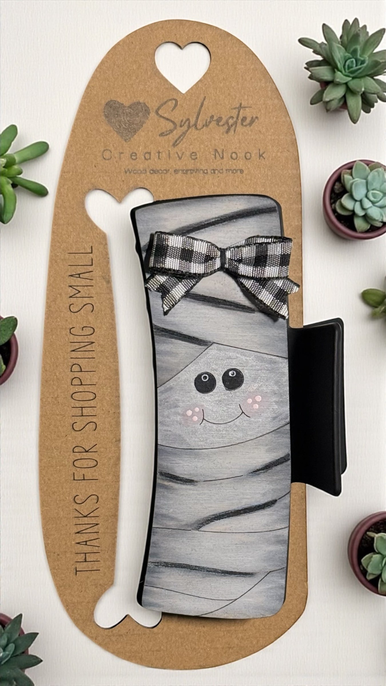 Hand painted 4.1 Inch Claw Hair Clip