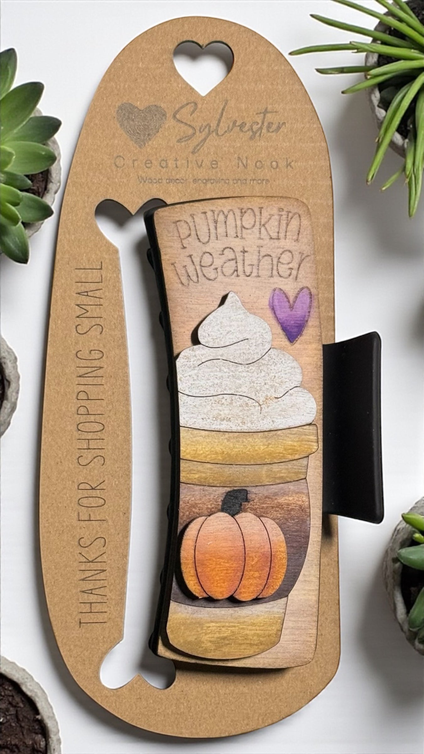 Hand painted 4.1 Inch Claw Hair Clip