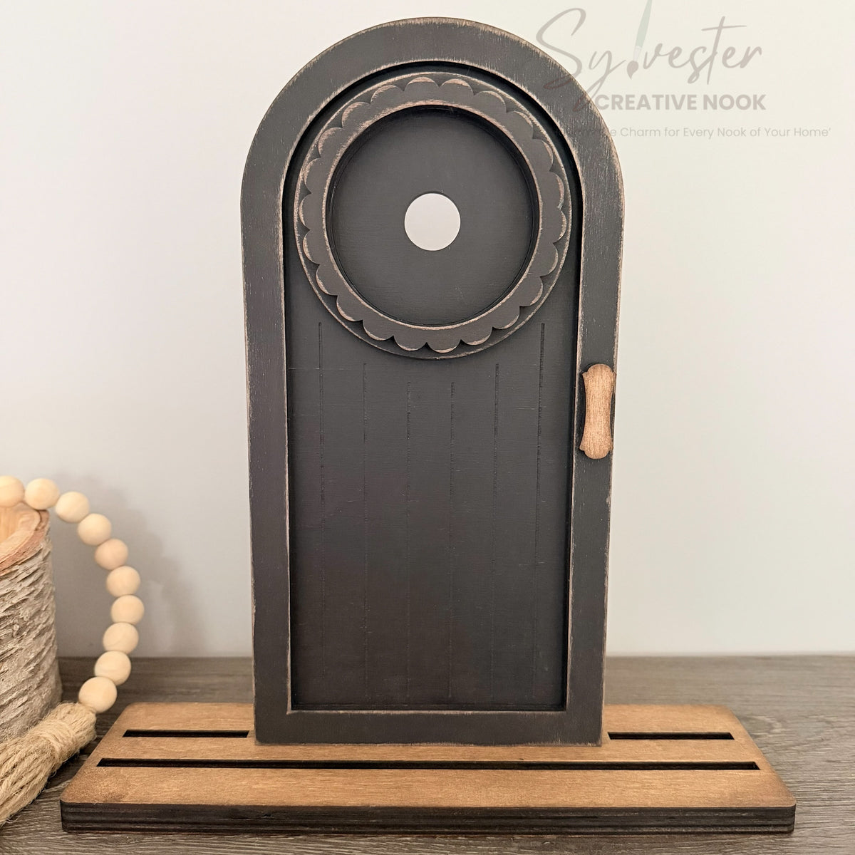 Interchangeable Arched Door/Black on one side and Cream on the other/ Nova Scotia Made