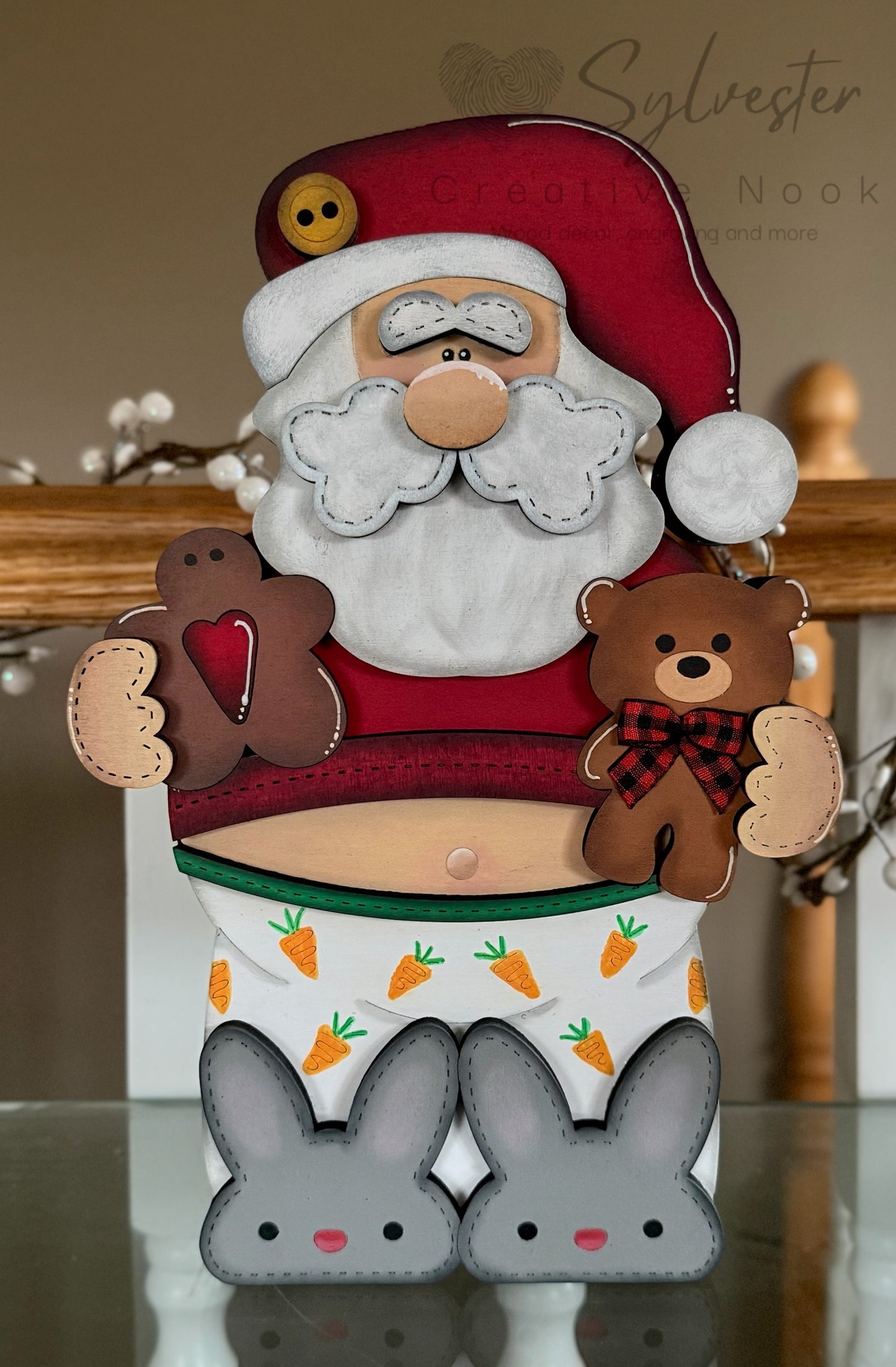 Santa Belly in Pyjamas Shelf Sitter
