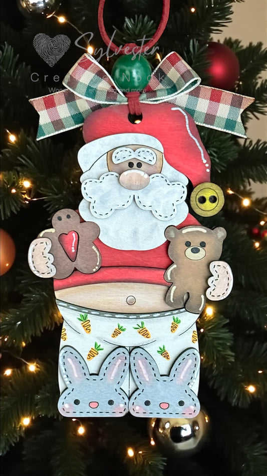 Santa in Pyjamas Ornament