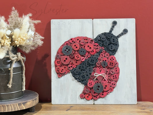 Button Lady Bug Plaque