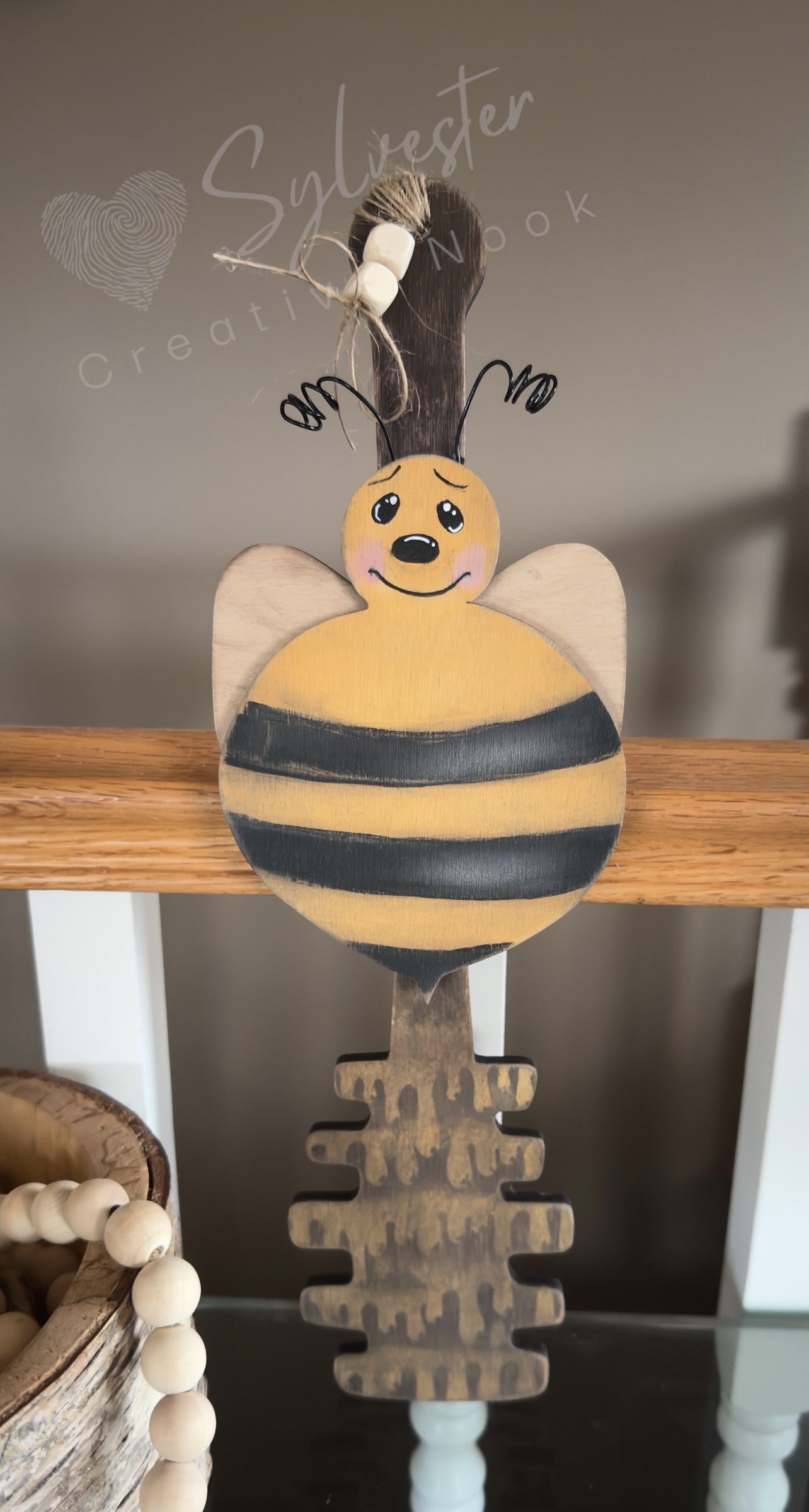 Sweet Honey Hand Painted Shelf Leaner