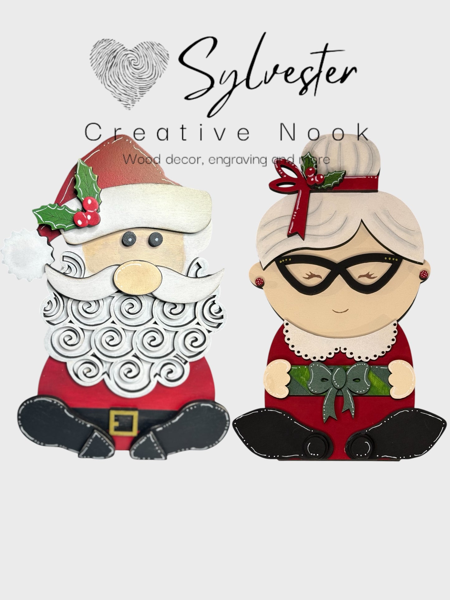 Santa & Mrs Clause Shelf Sitter