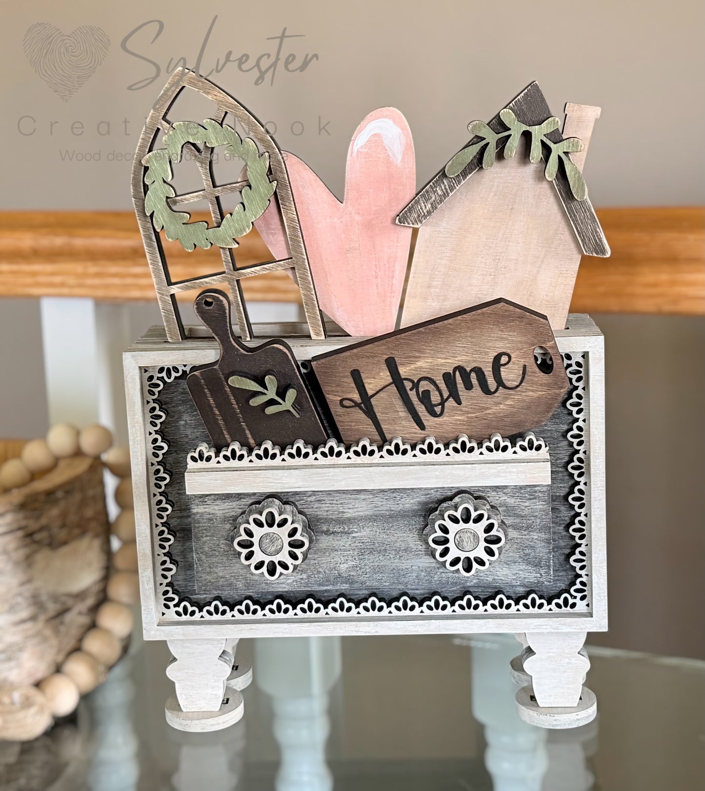 Interchangeable Vintage Lace Box (greenery not included) inserts are interchangeable with the vintage box!