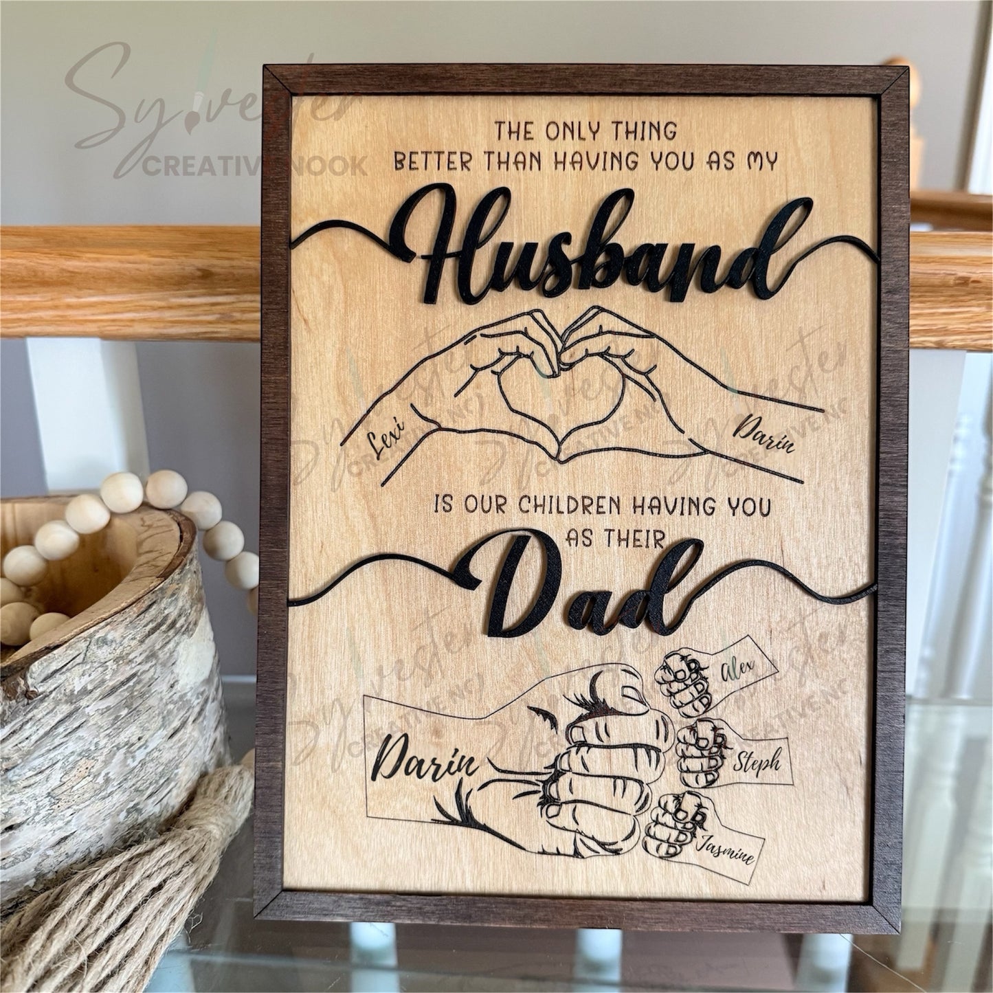 Hand Painted Husband Dad Personalized Sign