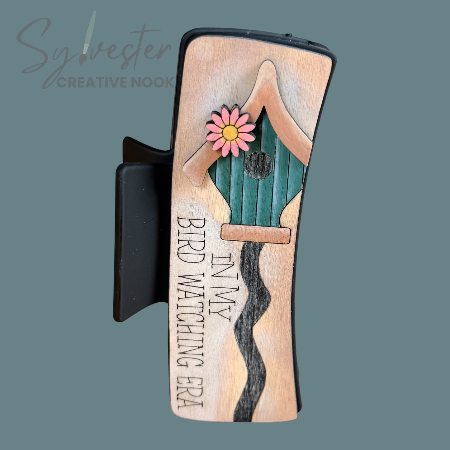 Hand painted 4.1 Inch Claw Hair Clip