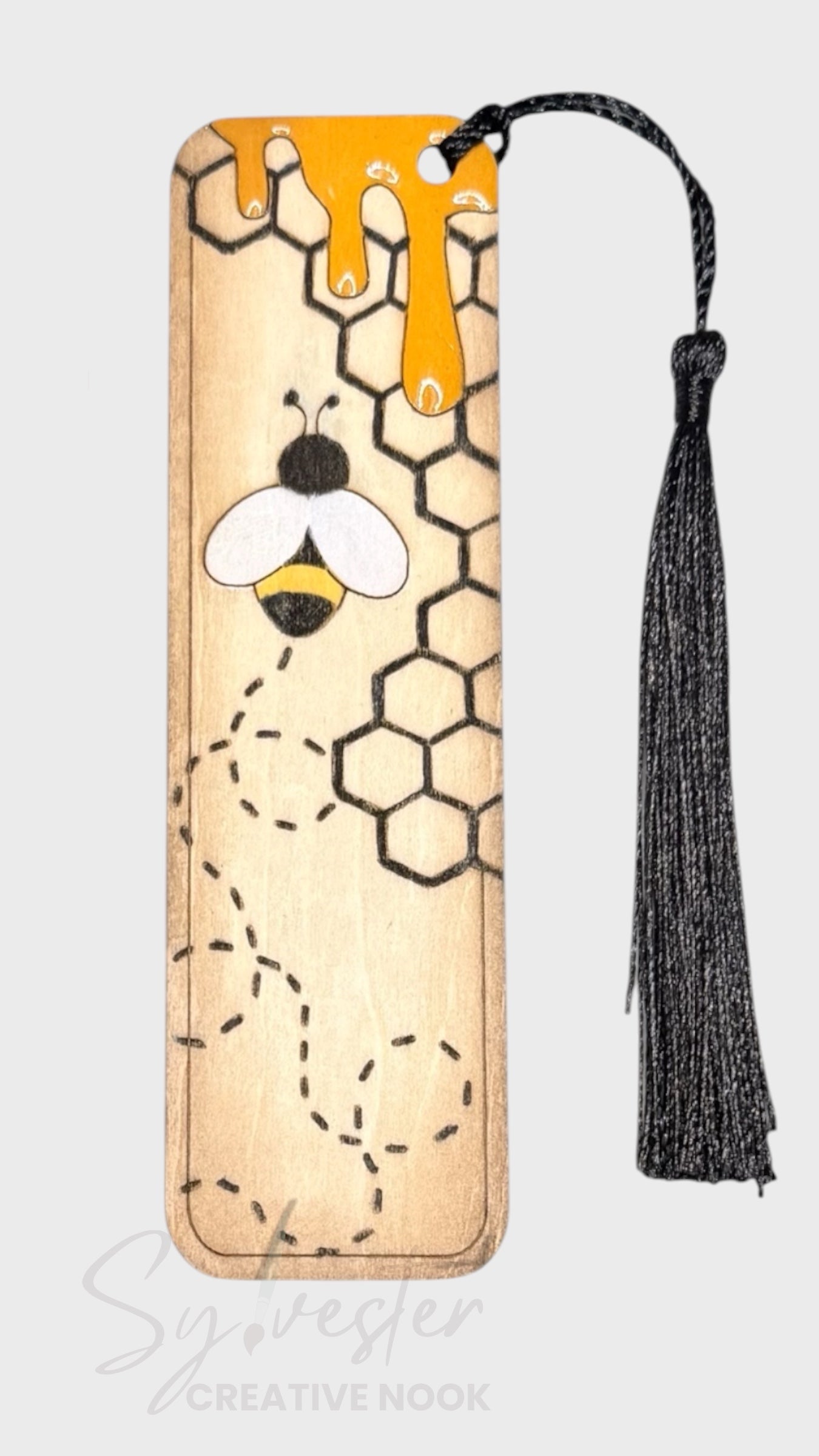 Hand painted wooden bookmark