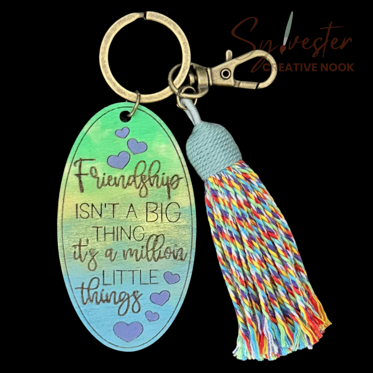 Hand painted wood keychains (multiple designs to chose from)
