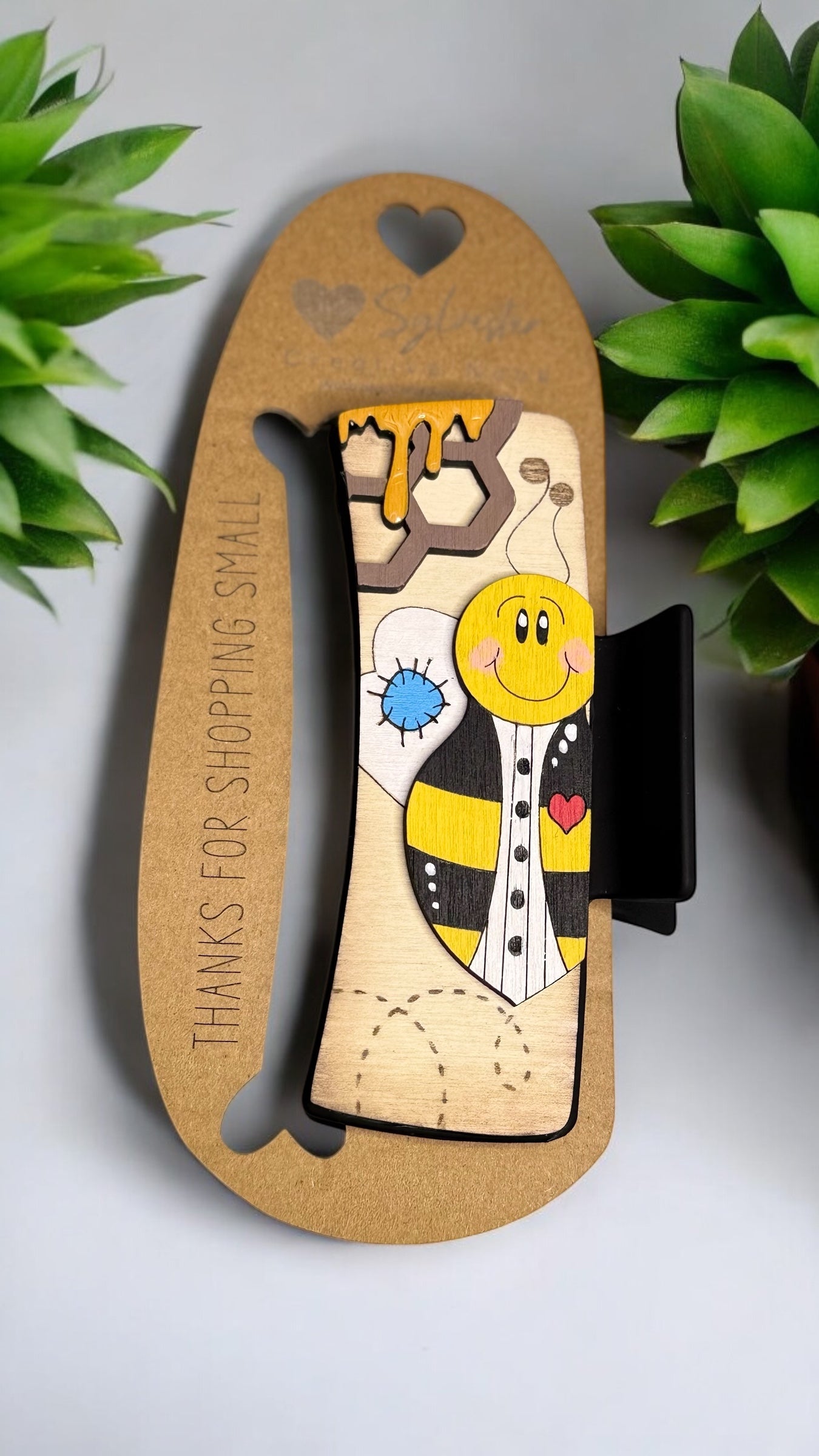 Hand painted 4.1 Inch Claw Hair Clip