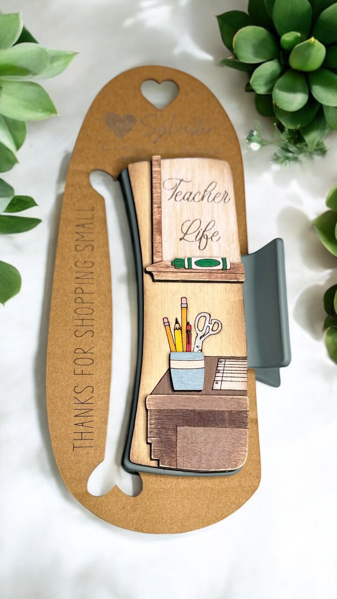 Hand painted 4.1 Inch Claw Hair Clip