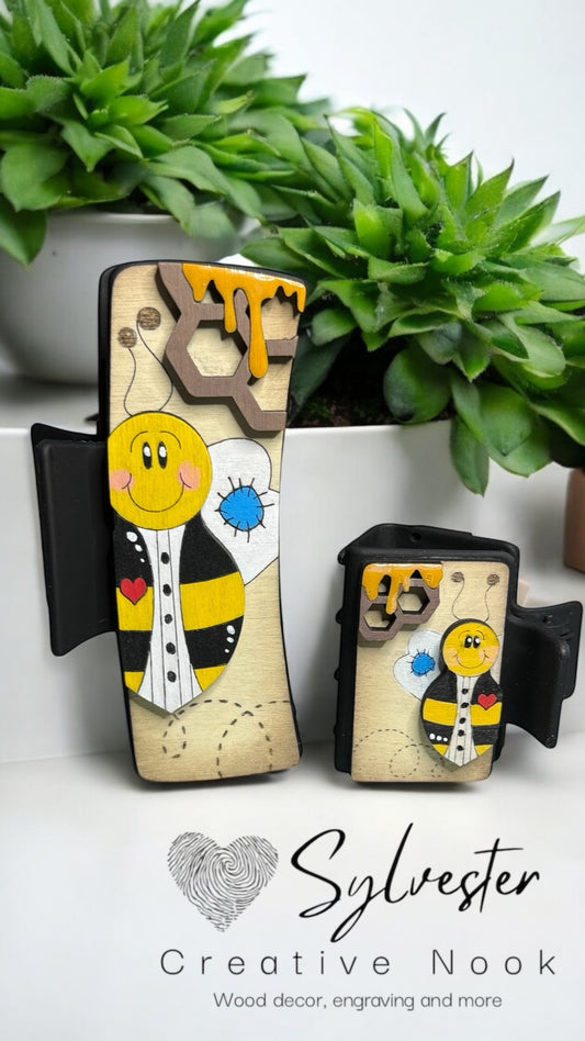 Hand Painted Hair Clip Duo