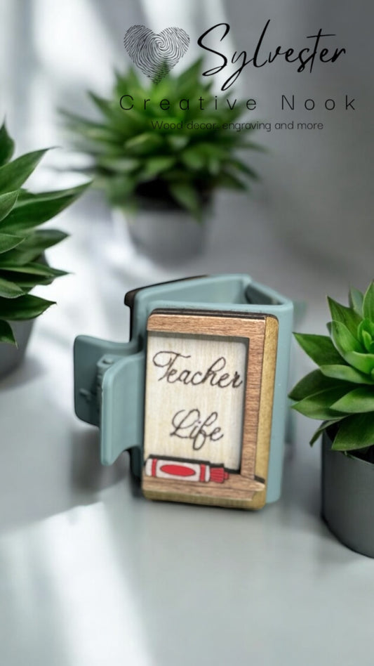 Hand Painted 2 inch Hair Claw Clips