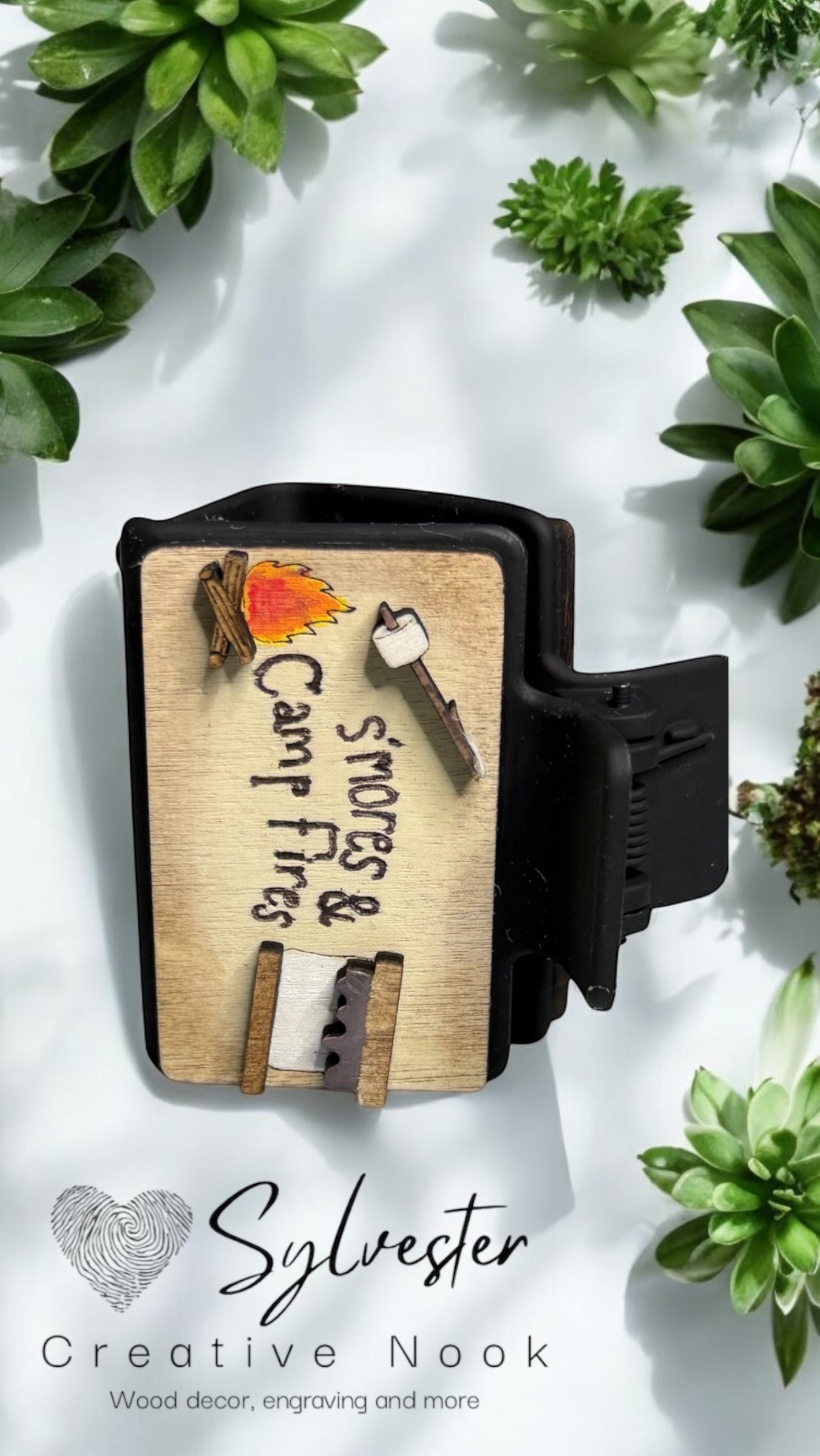 Hand Painted 2 inch Hair Claw Clips