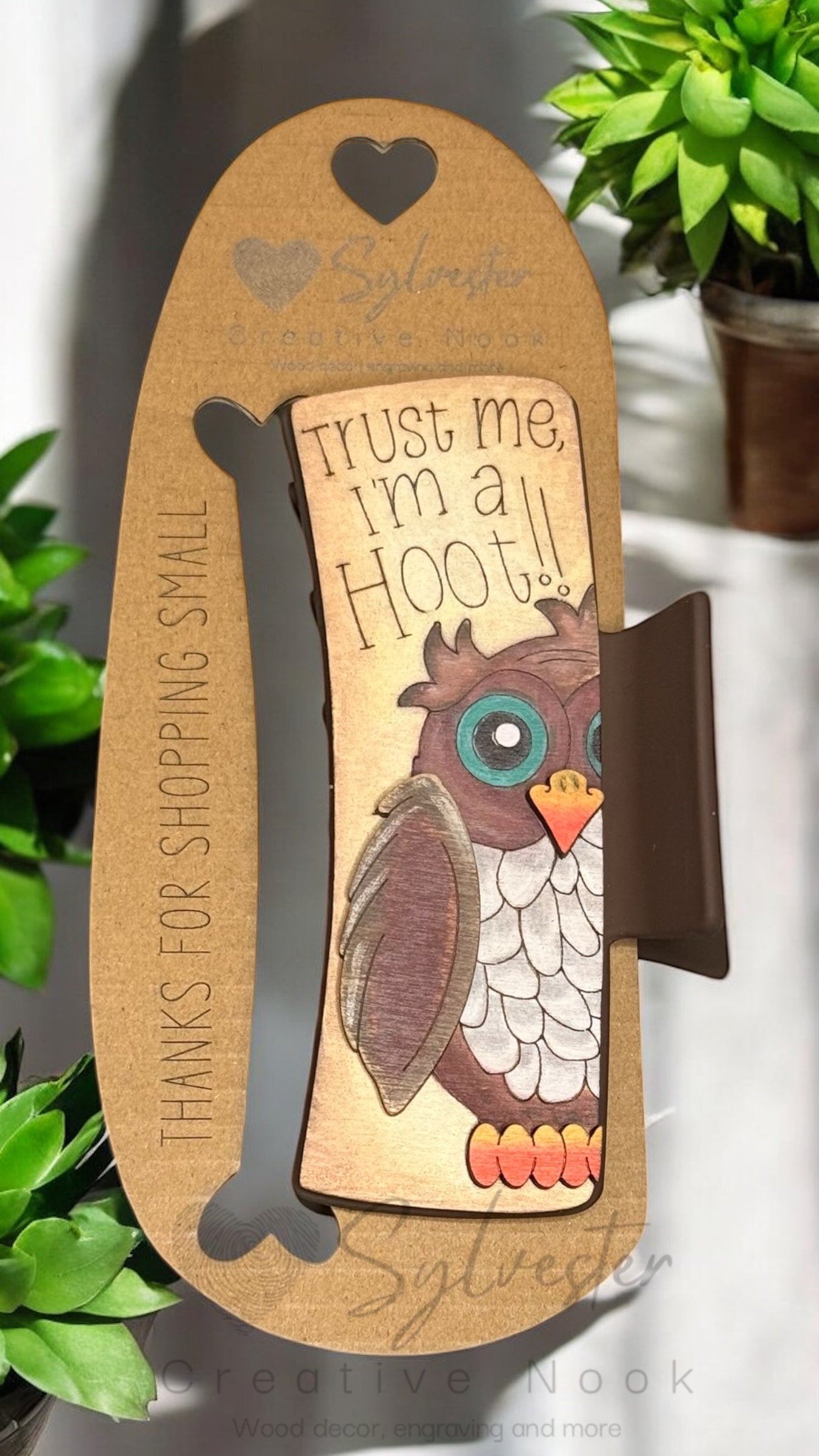 Hand painted 4.1 Inch Claw Hair Clip