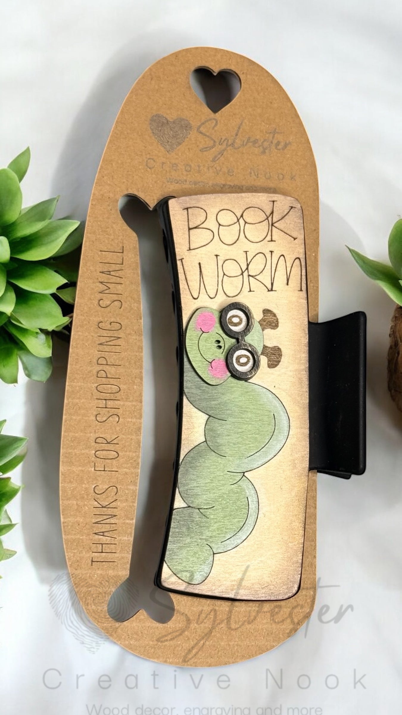 Hand painted 4.1 Inch Claw Hair Clip