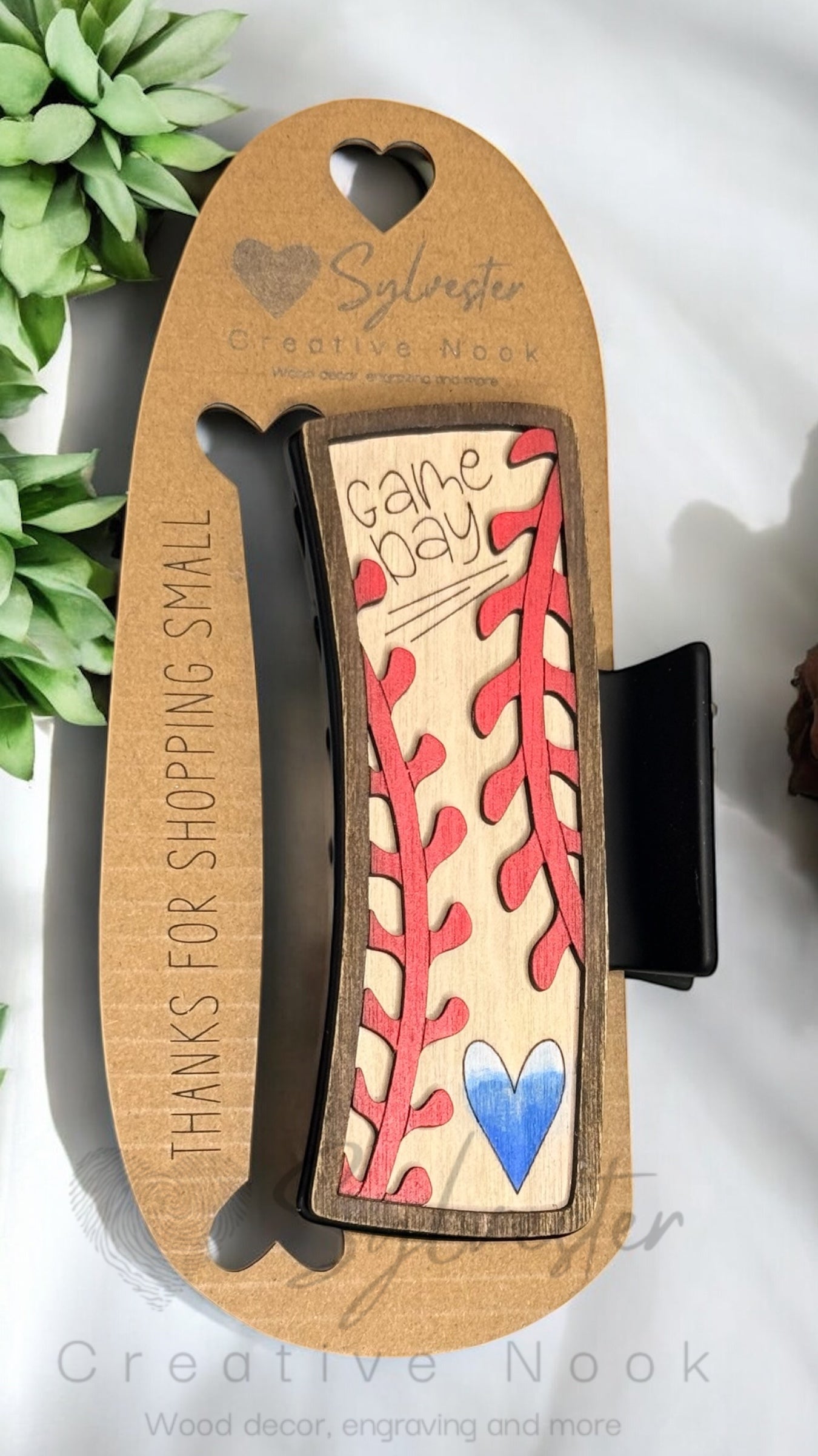 Hand painted 4.1 Inch Claw Hair Clip