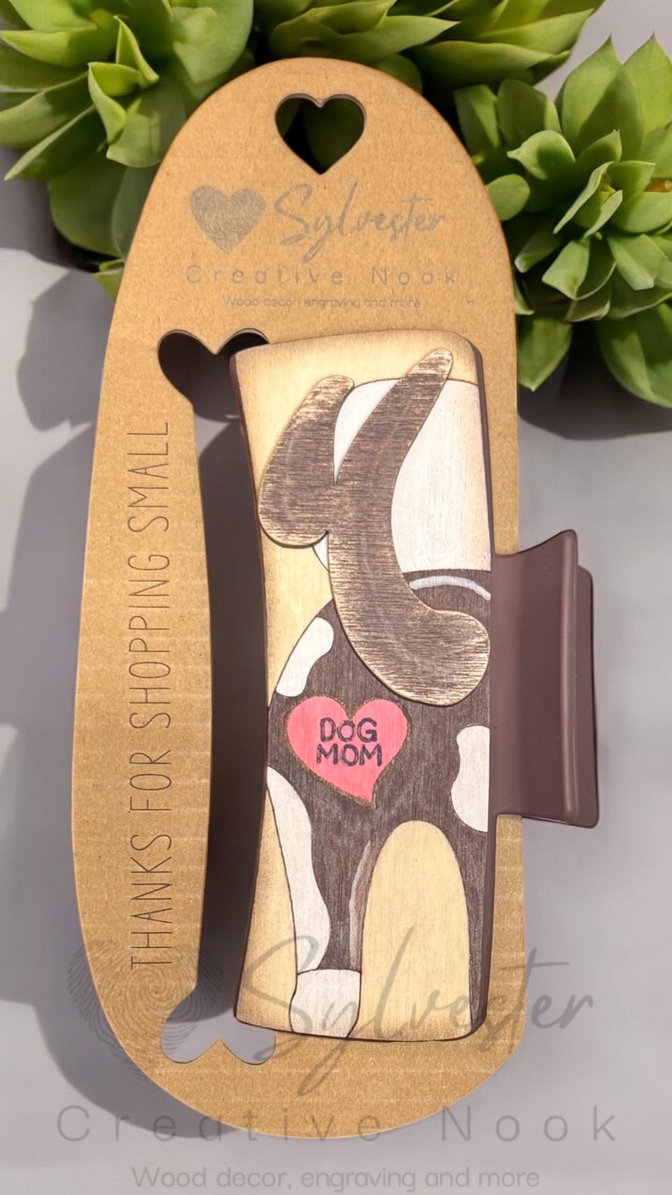 Hand painted 4.1 Inch Claw Hair Clip