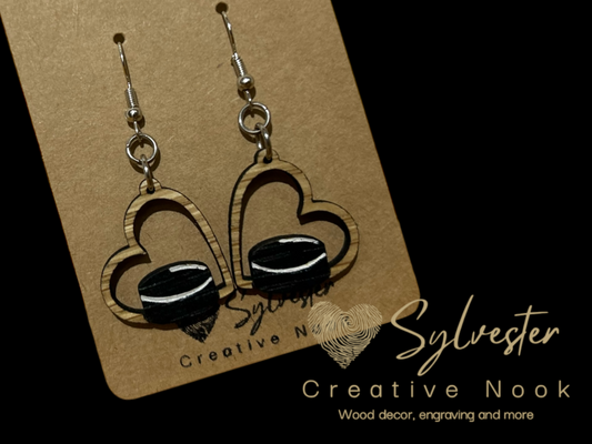 Hockey Puck Wood Earrings
