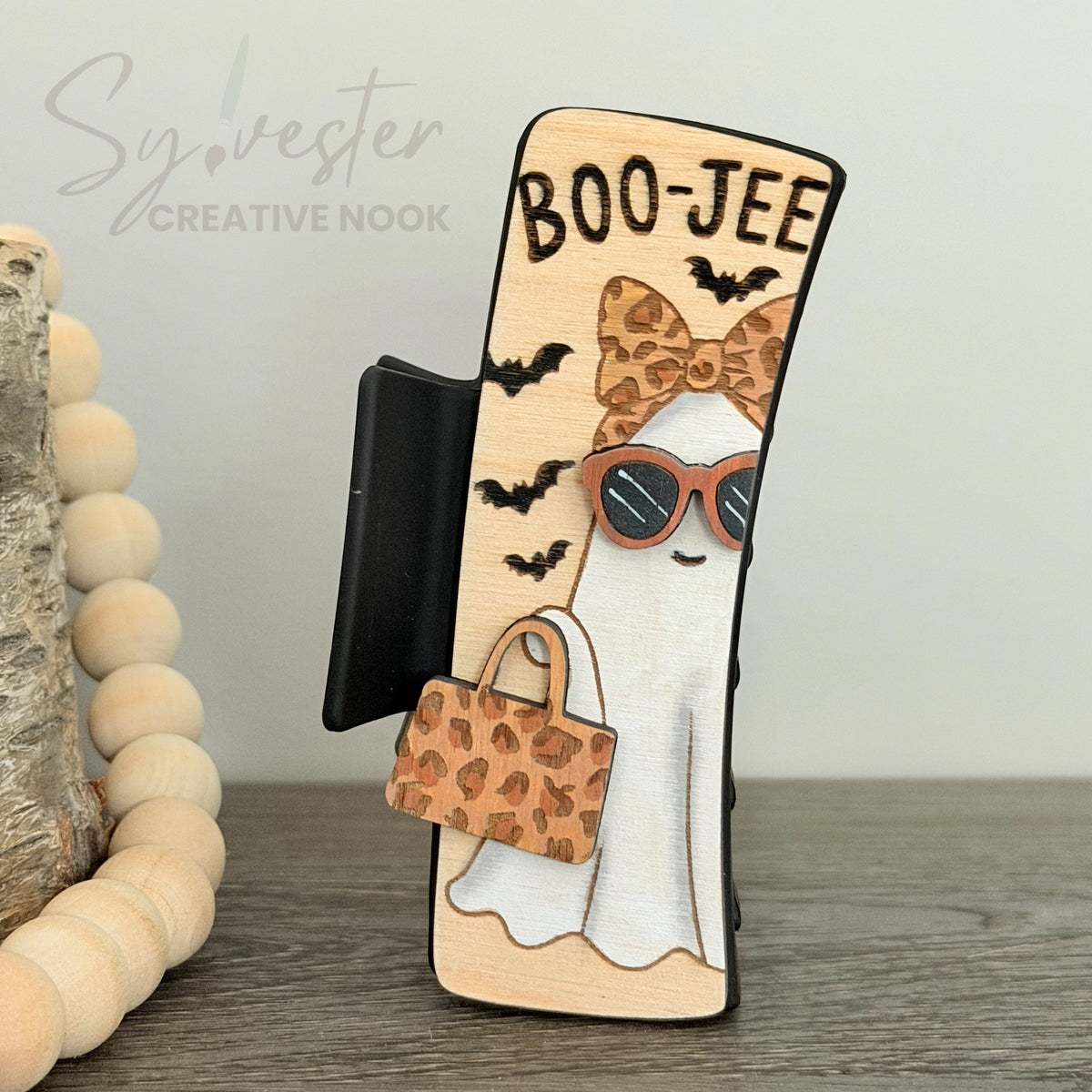 Hand painted 4.1 Inch Claw Hair Clip